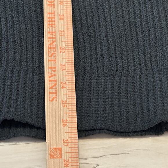 Aerie Women Med Sweater Knit Collared V Neck Oversized Charcoal Gray Ivy Prep - Picture 7 of 7